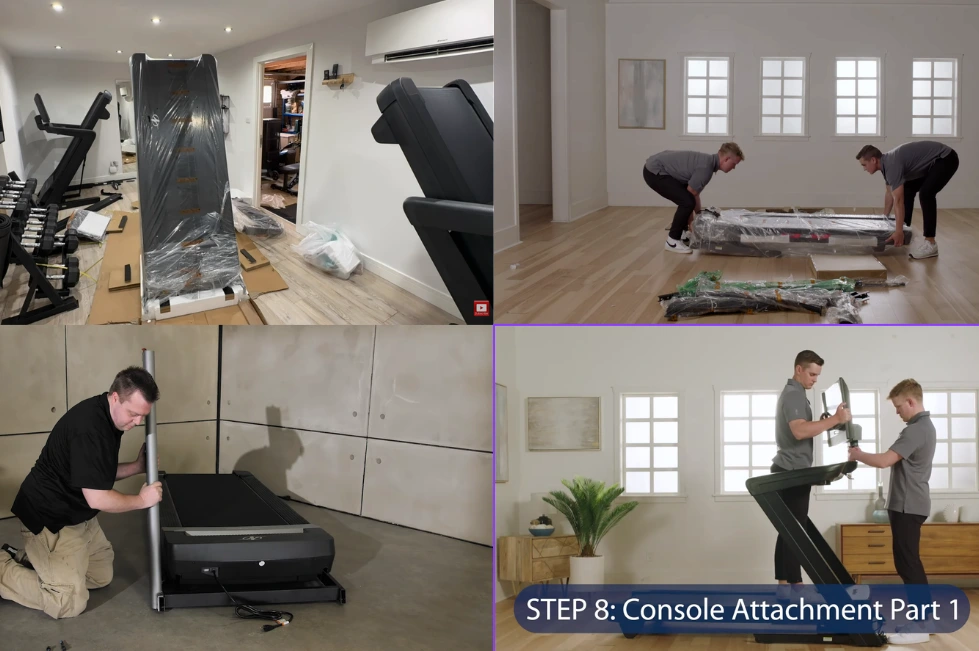 Treadmill Assembly Service vs DIY (1) Comparison of professional treadmill assembly steps versus DIY home setup.