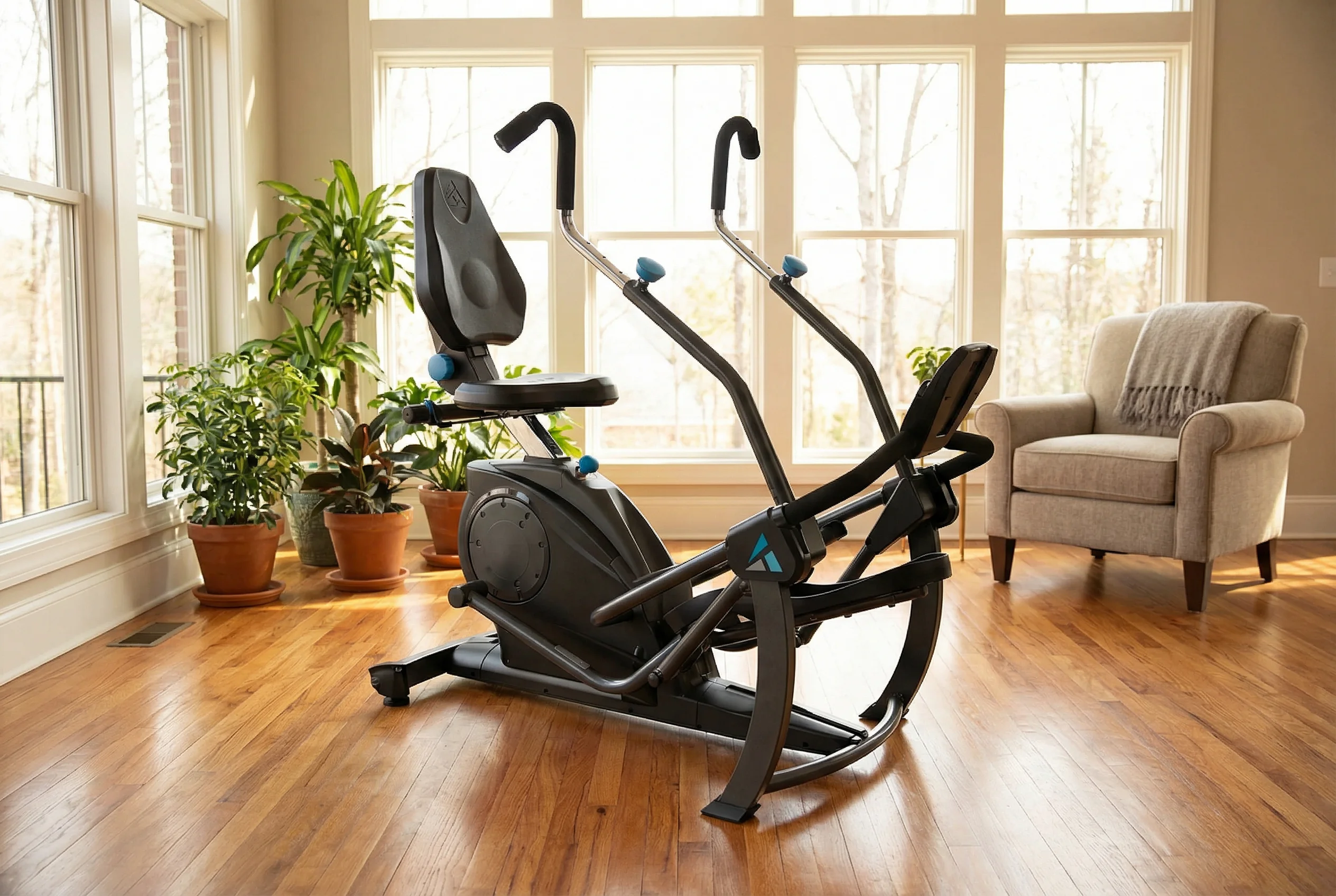 Teeter FreeStep LT3 recumbent cross trainer elliptical for seniors with low step-over height