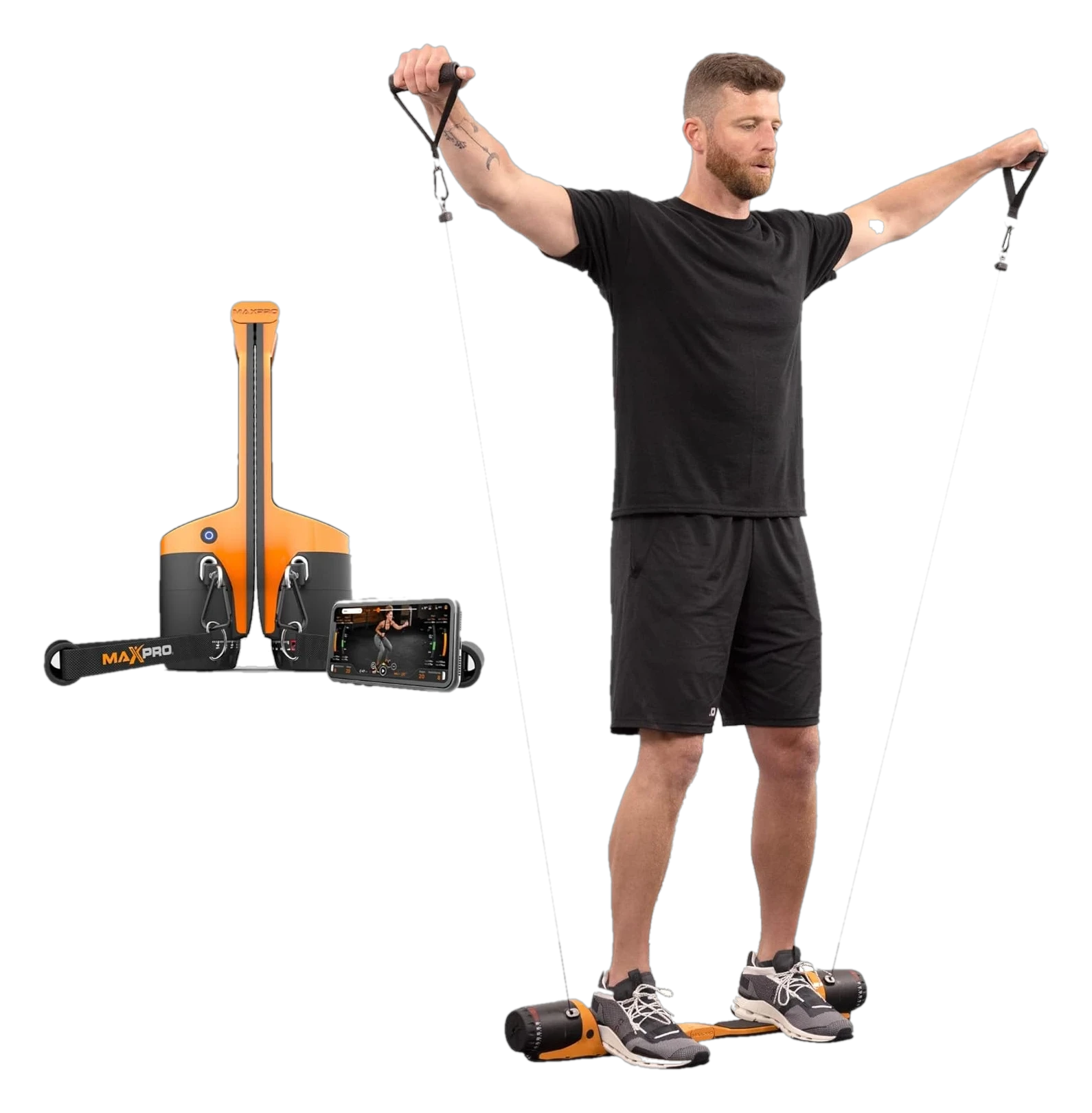 MAXPRO SmartConnect cable home gym with person using cable resistance system