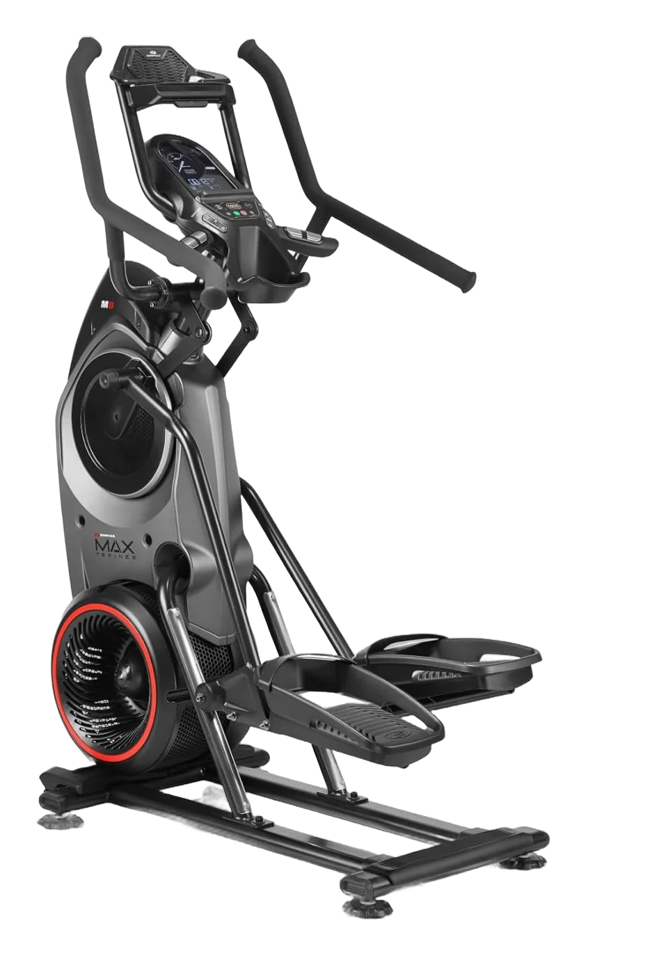 Bowflex Max Trainer M8 elliptical stepper machine on white background, full unit view