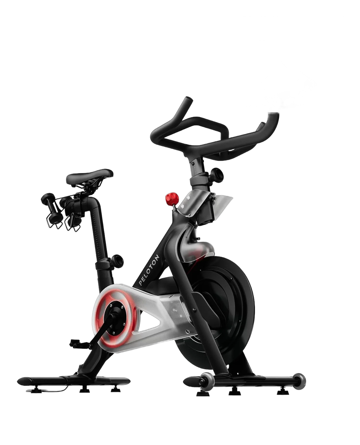 Peloton Bike with large touchscreen display on white background
