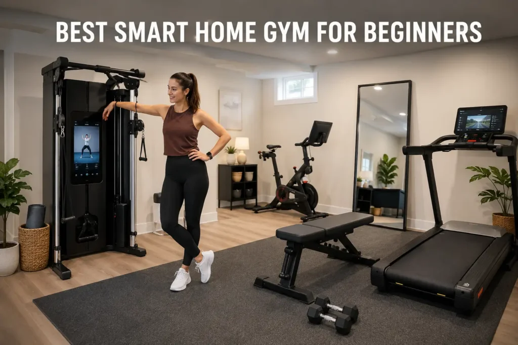 A Girl Using the Best Smart Home Gym for Beginners