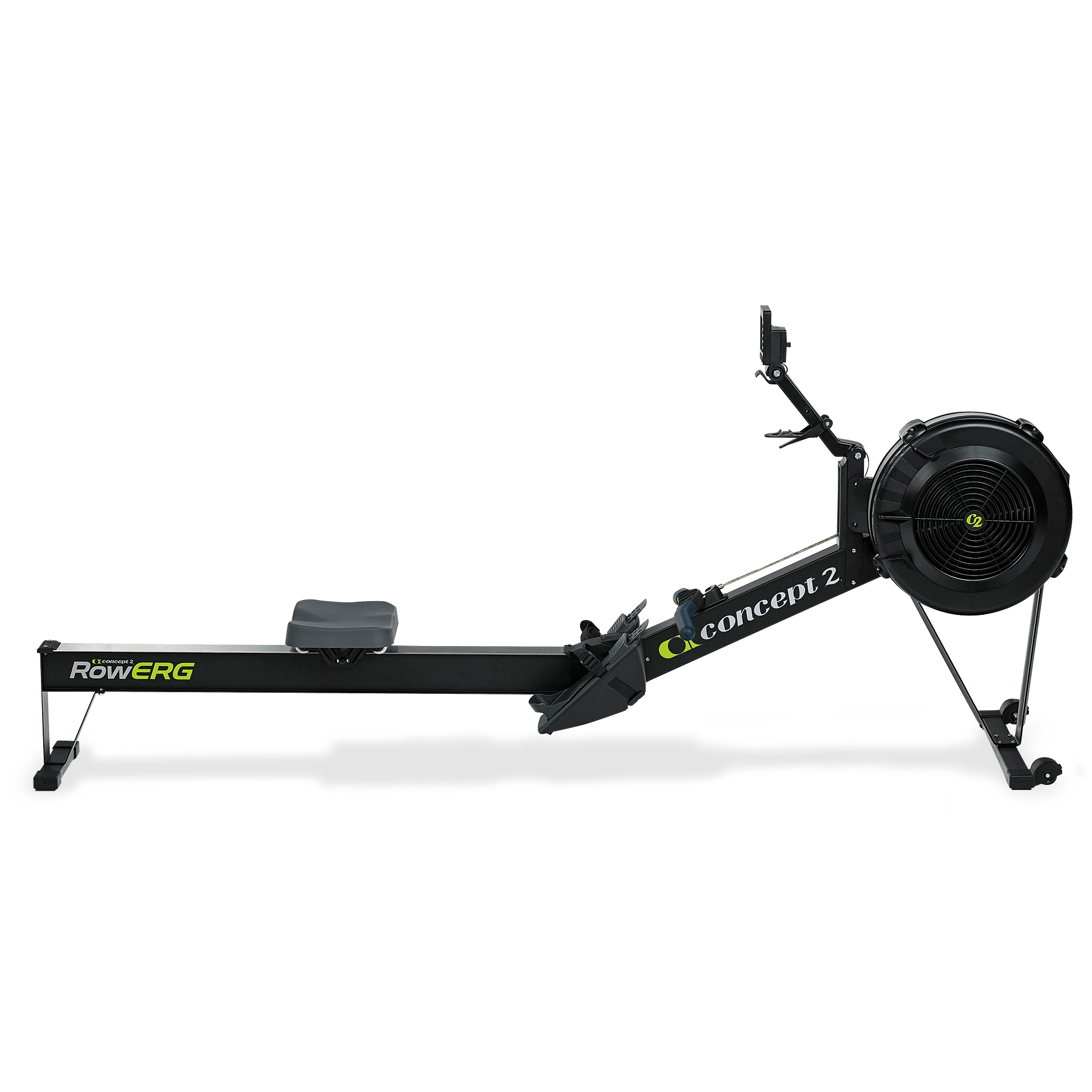 Concept2 RowErg indoor rowing machine shown from the side on a white background