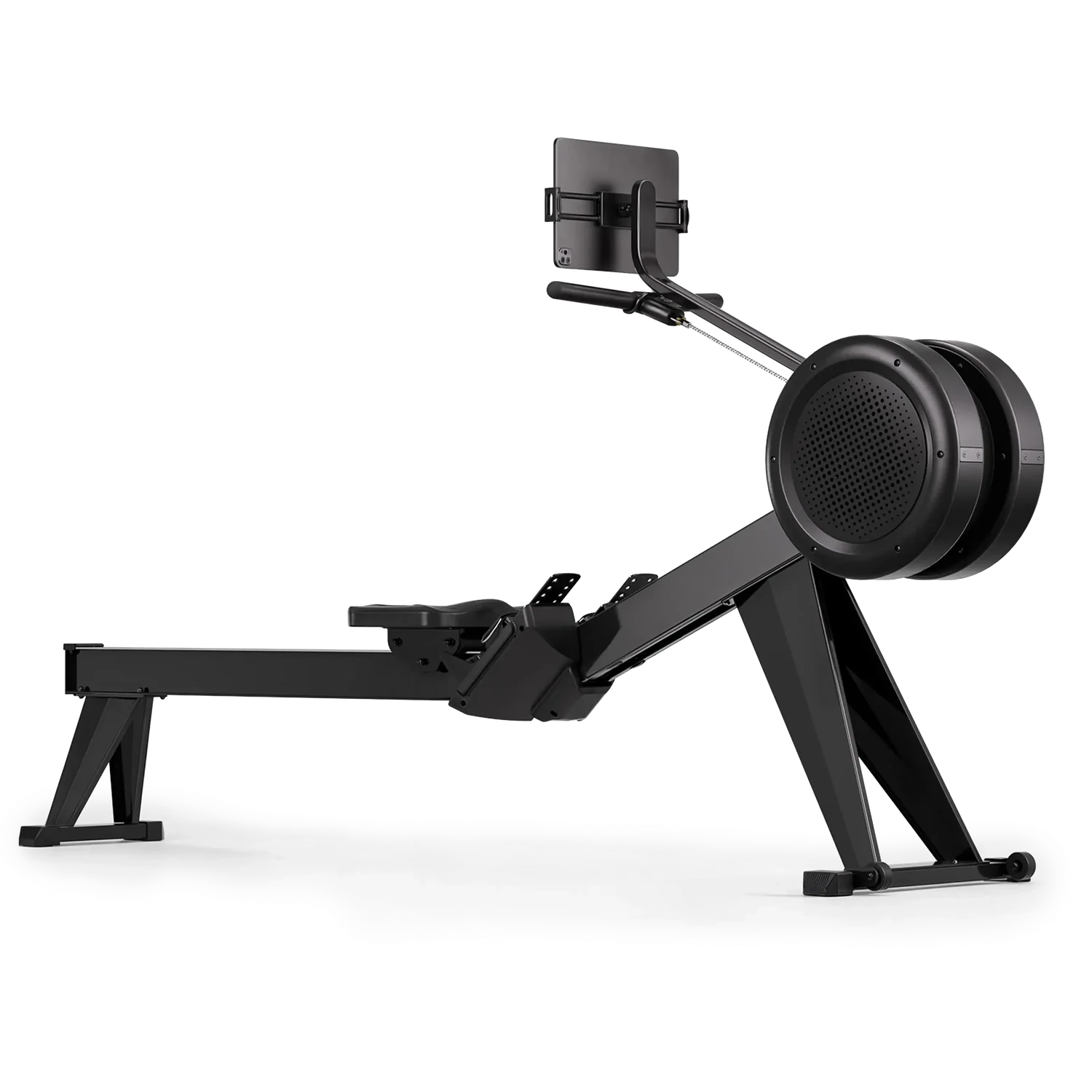 YOSUDA Air Magnetic Dragonfly rowing machine in black with a perforated resistance wheel