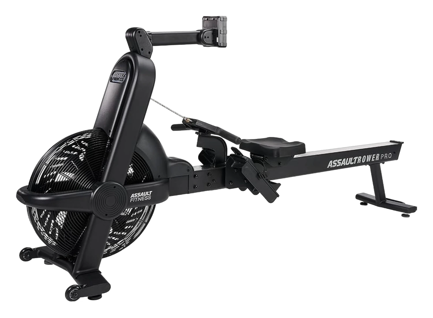 AssaultRower Pro air rowing machine with fan flywheel and folding monitor arm