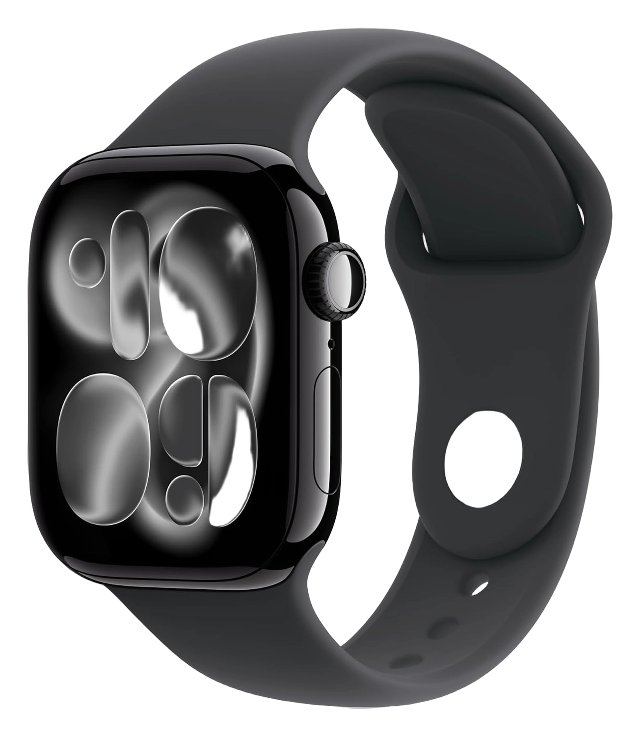 Apple Watch Series 11 with black sport band and stainless steel case