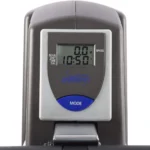Close-up of the Stamina ATS Air Rower LCD console showing speed and time