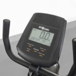 Body-Solid Best Fitness BFRB1B Recumbent Bike LCD console close-up showing speed, time, distance, calories and pulse