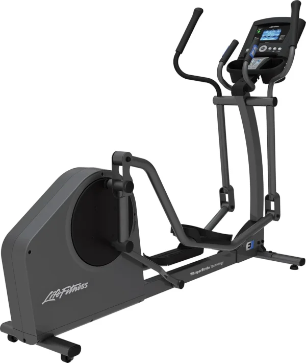 Life Fitness E1 Cross Trainer elliptical, studio three-quarter view