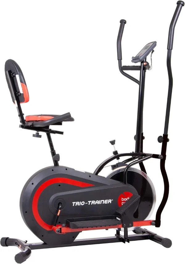 Body Power Trio Trainer 3-in-1 elliptical and bike, studio three-quarter view