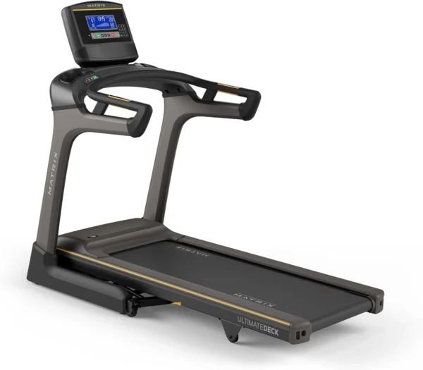 Matrix Fitness TF30 treadmill, three-quarter studio hero shot