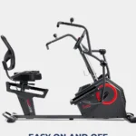 Sunny Health & Fitness Elite Recumbent Cross Trainer and Elliptical side profile studio shot