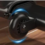Close-up of the YOSUDA PRO rower front transport wheel