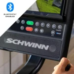 Close-up of the Schwinn 290 console showing 25 resistance level buttons