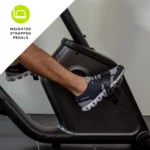 Close-up of the Schwinn 290 weighted strapped pedal