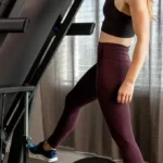 Horizon T202 treadmill mid-fold using the soft-drop folding system