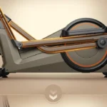 Side profile of the Niceday Hyper-Quiet elliptical highlighting the double-linkage axis pedal path