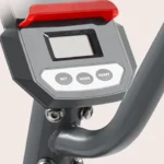 Sunny Health & Fitness Smart Magnetic Recumbent Bike console close-up with SET, MODE, and RESET buttons