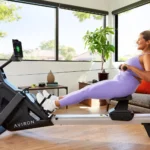 B0CTNQ3GSG rowing machine - in-use, full extension