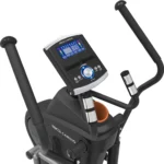 3G Cardio Elite EM X console, handlebar, and bottle holder, angled close-up
