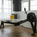 B0CXDD611S rowing machine - lifestyle three-quarter angle