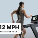 Runner at speed on the NordicTrack Commercial 1250 treadmill, console visible