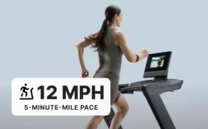 A commercial-grade deck at a folding-treadmill footprint