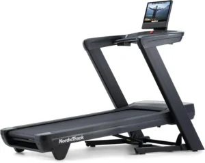 NordicTrack Commercial 1750 treadmill, three-quarter studio view with 16 inch touchscreen