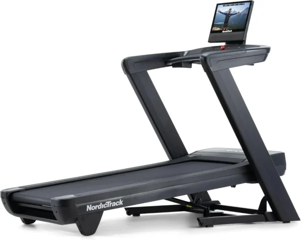 NordicTrack Commercial 1750 treadmill, three-quarter studio view with 16 inch touchscreen