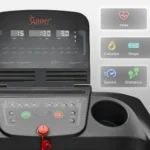 Close-up of Sunny SF-T724012 console display showing incline, time, and speed readout