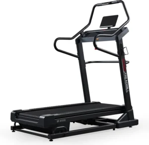 Sunny SF-X7210 treadmill three-quarter studio view showing full incline frame