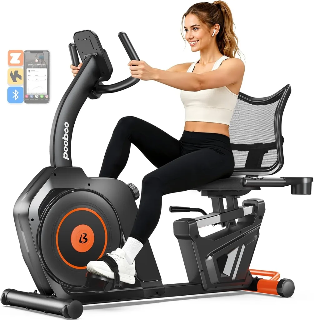 pooboo Recumbent Bike with Arm Exerciser