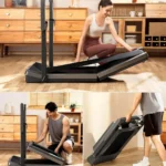 WalkingPad Z3 Hybrid+ being folded, unfolded, and carried