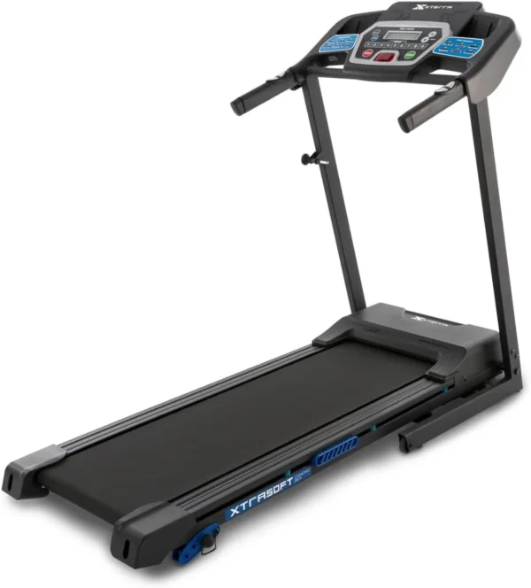 XTERRA TRX1000 compact treadmill, three quarter studio view