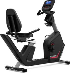 Schwinn 280 Recumbent Bike, three-quarter studio view showing full frame and console