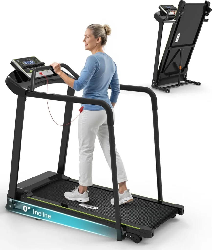 Redliro Slow-Start Treadmill for Seniors with Handrails