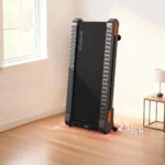Vitalwalk Apollo 11-Max walking pad folded and stored vertically against a wall