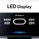 MERACH T33 treadmill LED display console close-up showing time, speed, and incline readouts