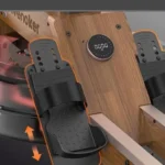 B0GTZ426B6 rowing machine - footplate and resistance knob close-up