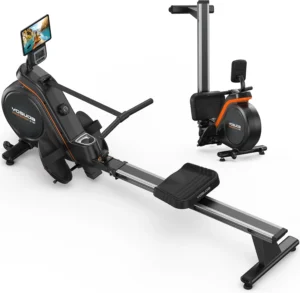 YOSUDA RM-187 magnetic rower, folded and extended views, studio hero shot